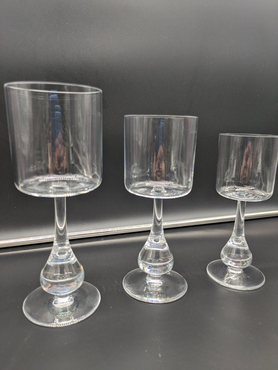 “josé” Glass Service In Baccarat Crystal – Design Boris Tabacoff, Circa 1971-photo-4