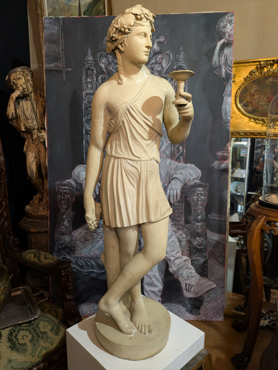 Importante Statue en Terre Cuite à l'Effigie de Bacchus - Epoque Restauration 