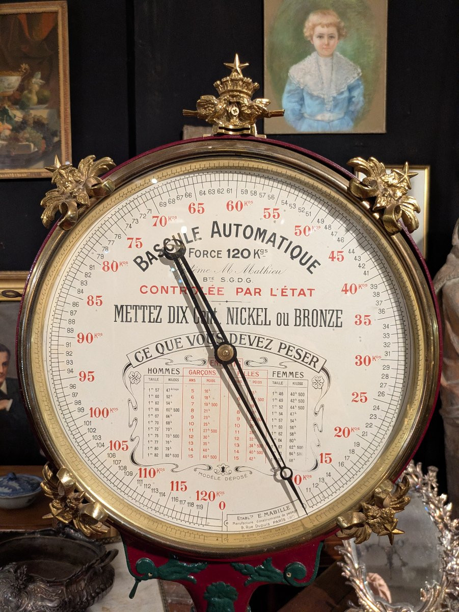 Balance - Bascule Automatique E. Mabille, fonte et bronze doré — Fin XIXe siècle-photo-2