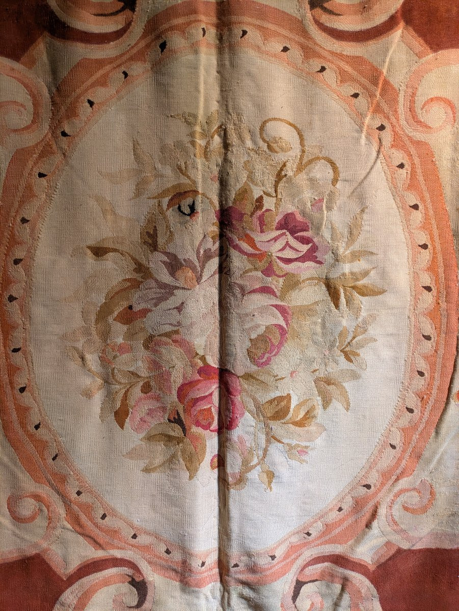 Large Aubusson Carpet, Restoration Period - First Half Of The 19th Century-photo-2
