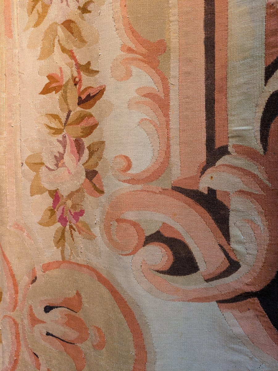 Large Aubusson Carpet, Restoration Period - First Half Of The 19th Century-photo-4