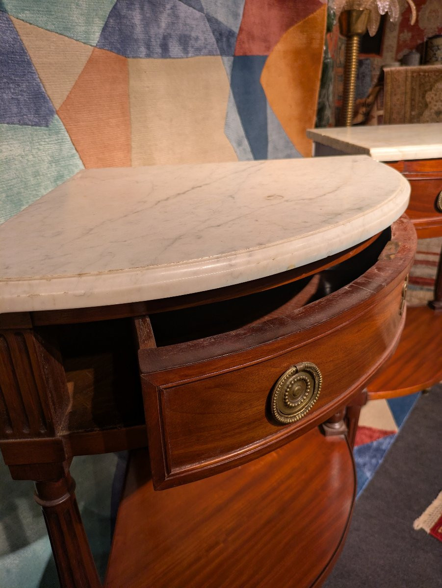  Pair Of Louis XVI Period Mahogany Encoignures - 18th Century-photo-3