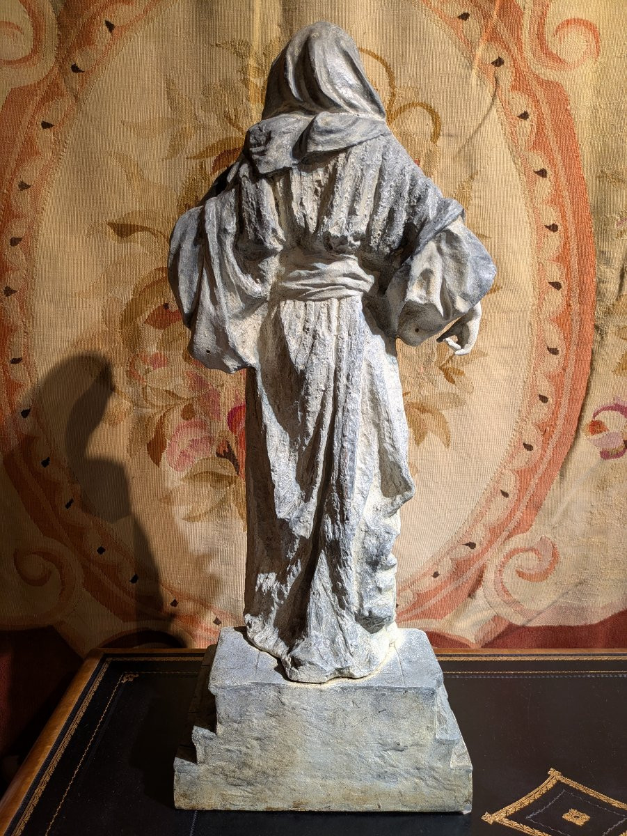 Orientalist Woman, Lead/tin Sculpture Signed Gaston Leroux - Late 19th Century-photo-2