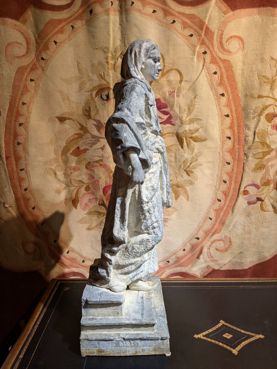 Orientalist Woman, Lead/tin Sculpture Signed Gaston Leroux - Late 19th Century-photo-3