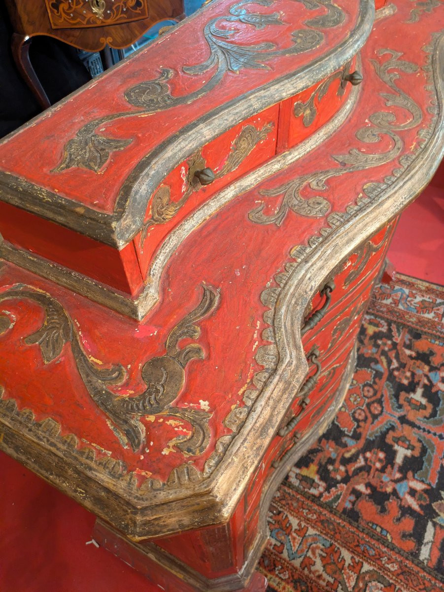 Italian Baroque Chest Of Drawers In The Venetian Style - Late 19th Century-photo-3
