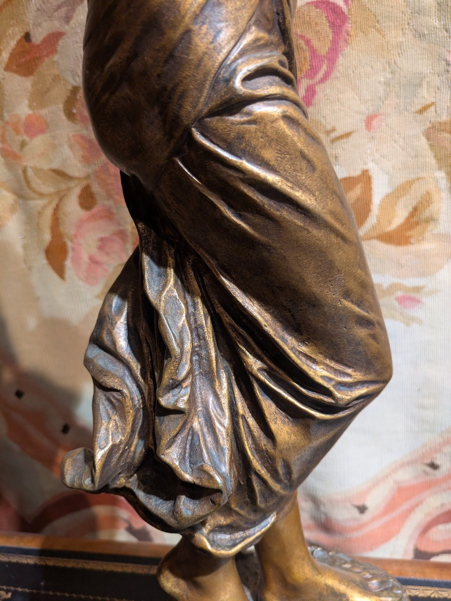 Muse des bois, bronze doré signé Édouard Drouot  — Fin XIXe siècle-photo-3