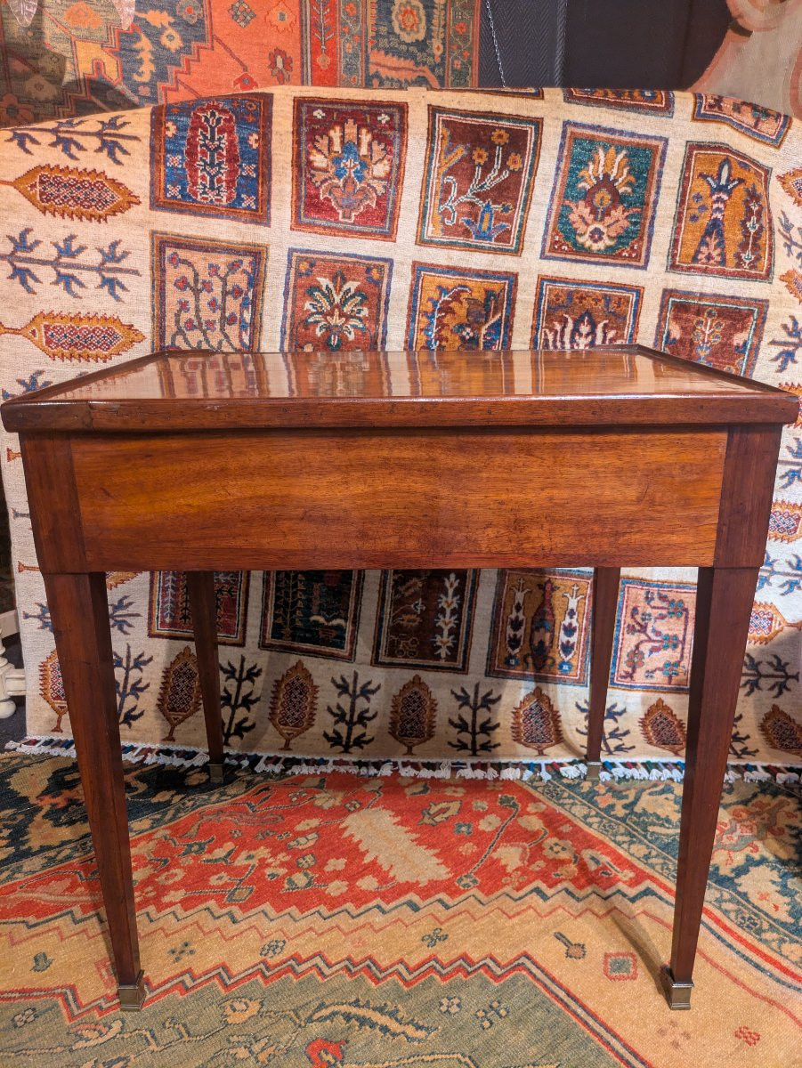 Table de jeu tric-trac en acajou — fin XVIIIe siècle-photo-3