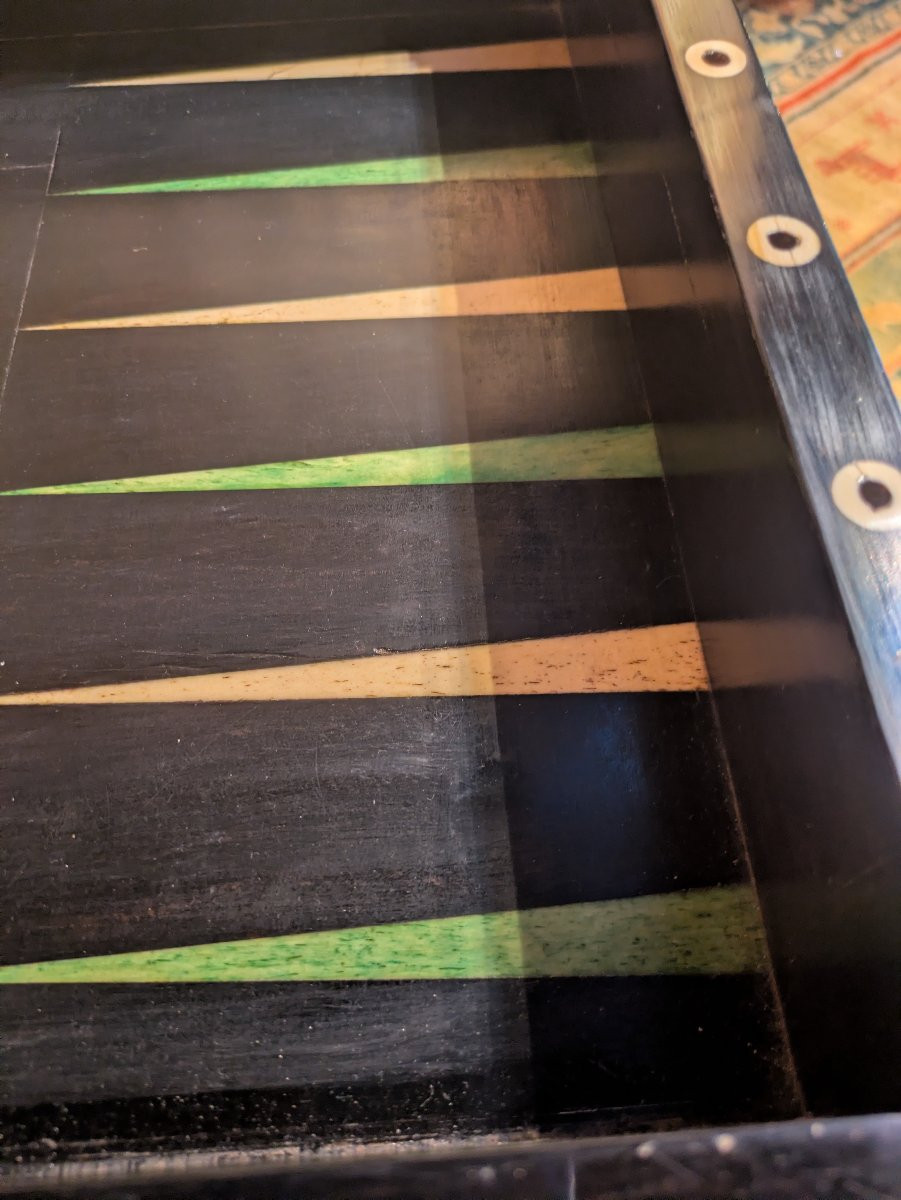 Table de jeu tric-trac en acajou — fin XVIIIe siècle-photo-1