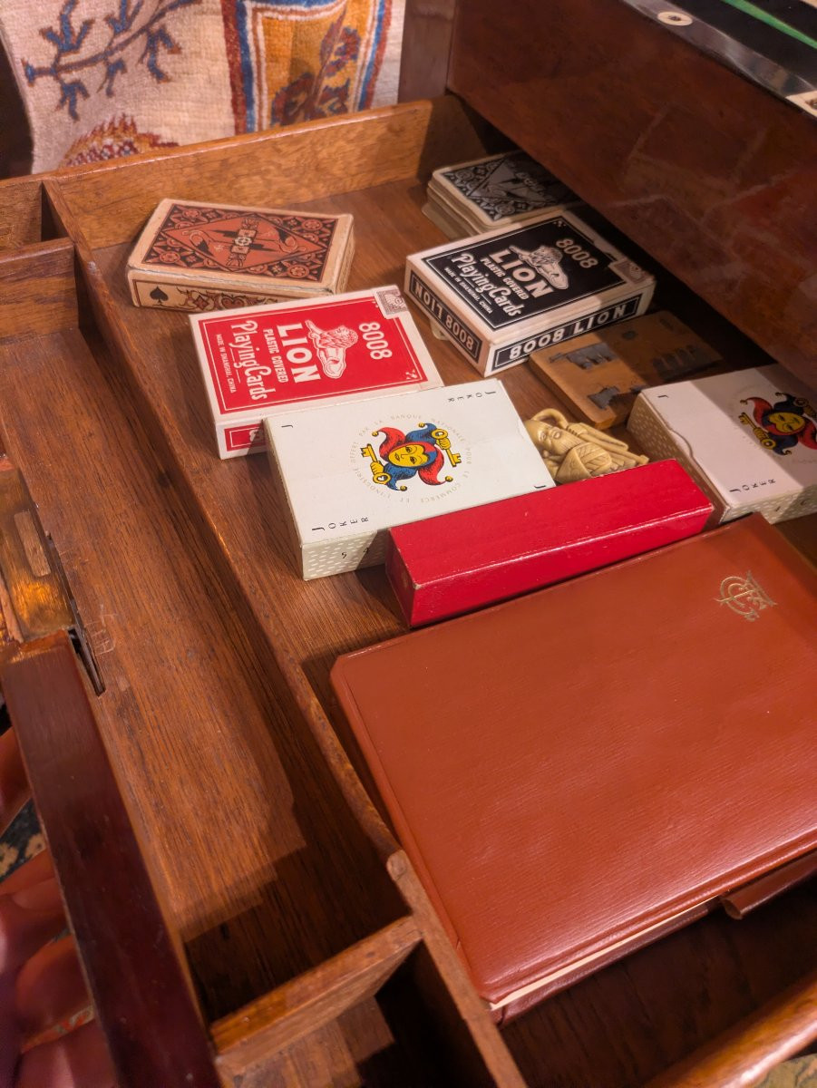 Table de jeu tric-trac en acajou — fin XVIIIe siècle-photo-3