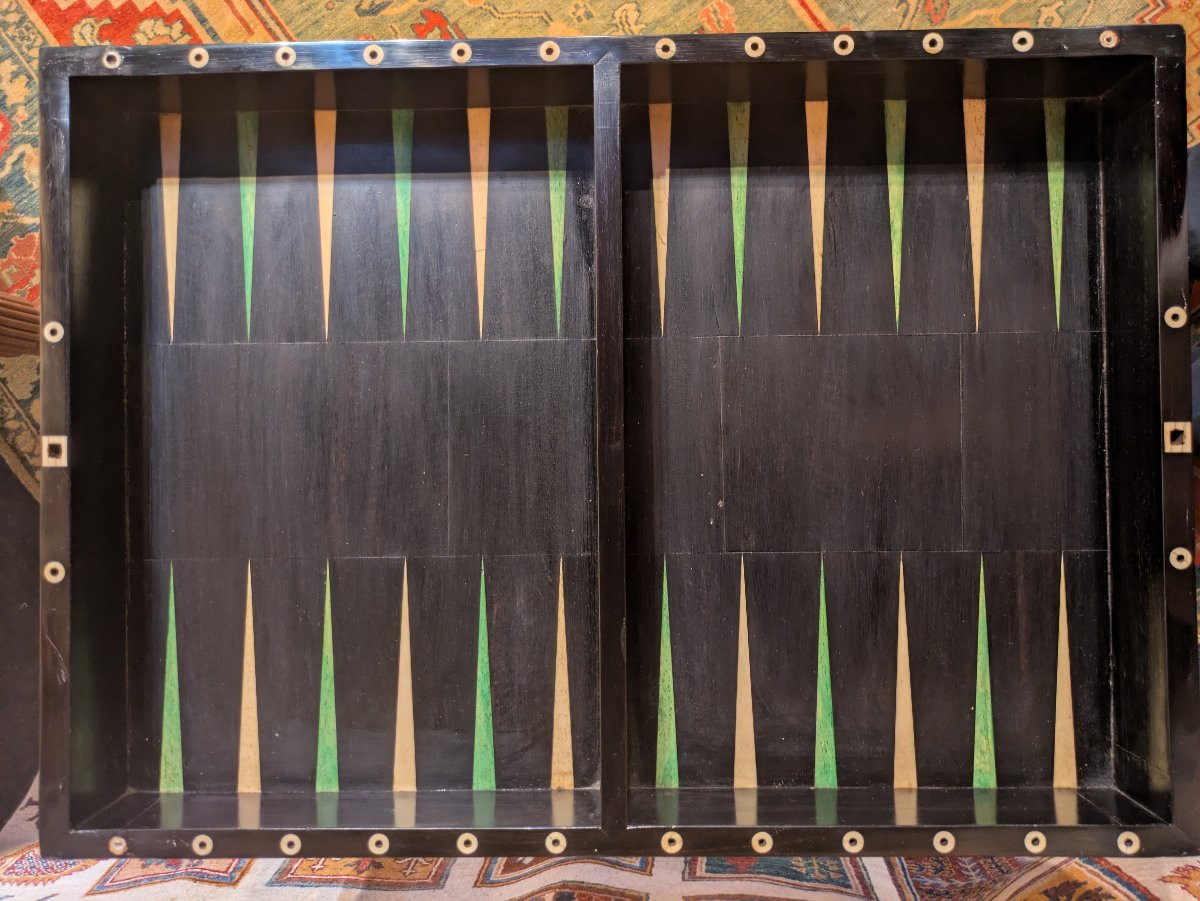 Table de jeu tric-trac en acajou — fin XVIIIe siècle-photo-7