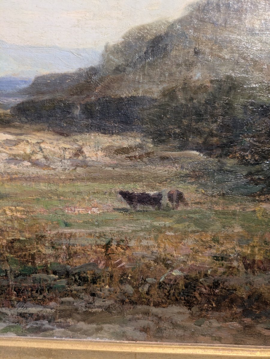 Huile sur toile, Paysage par Louis-Augustin Auguin — XIXe siècle-photo-1