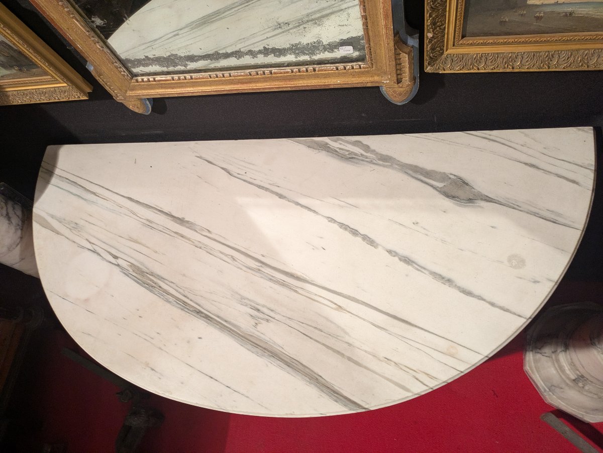Console en Sois Doré Sculpté style Louis XVI — XIXe siècle-photo-1
