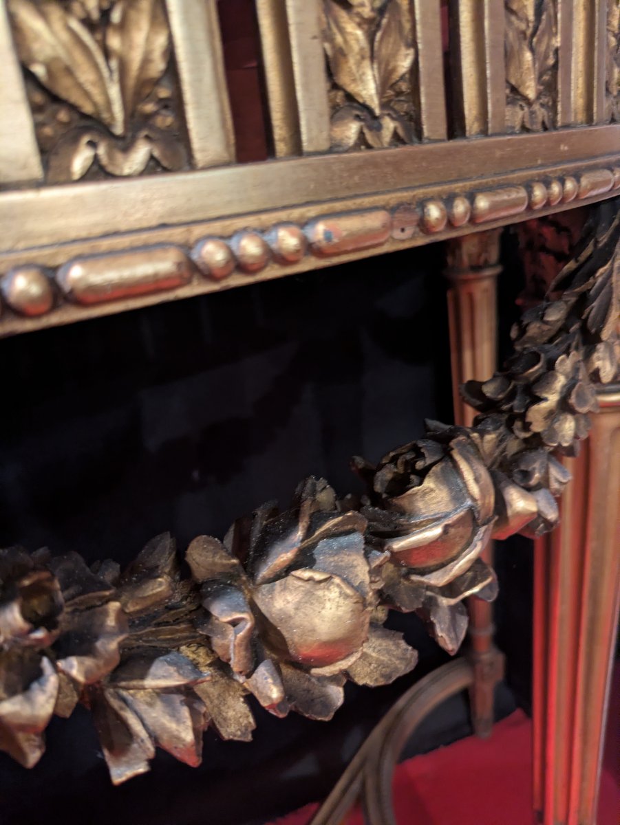 Console en Sois Doré Sculpté style Louis XVI — XIXe siècle-photo-3