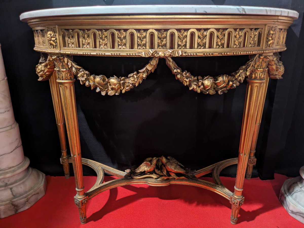 Console en Sois Doré Sculpté style Louis XVI — XIXe siècle