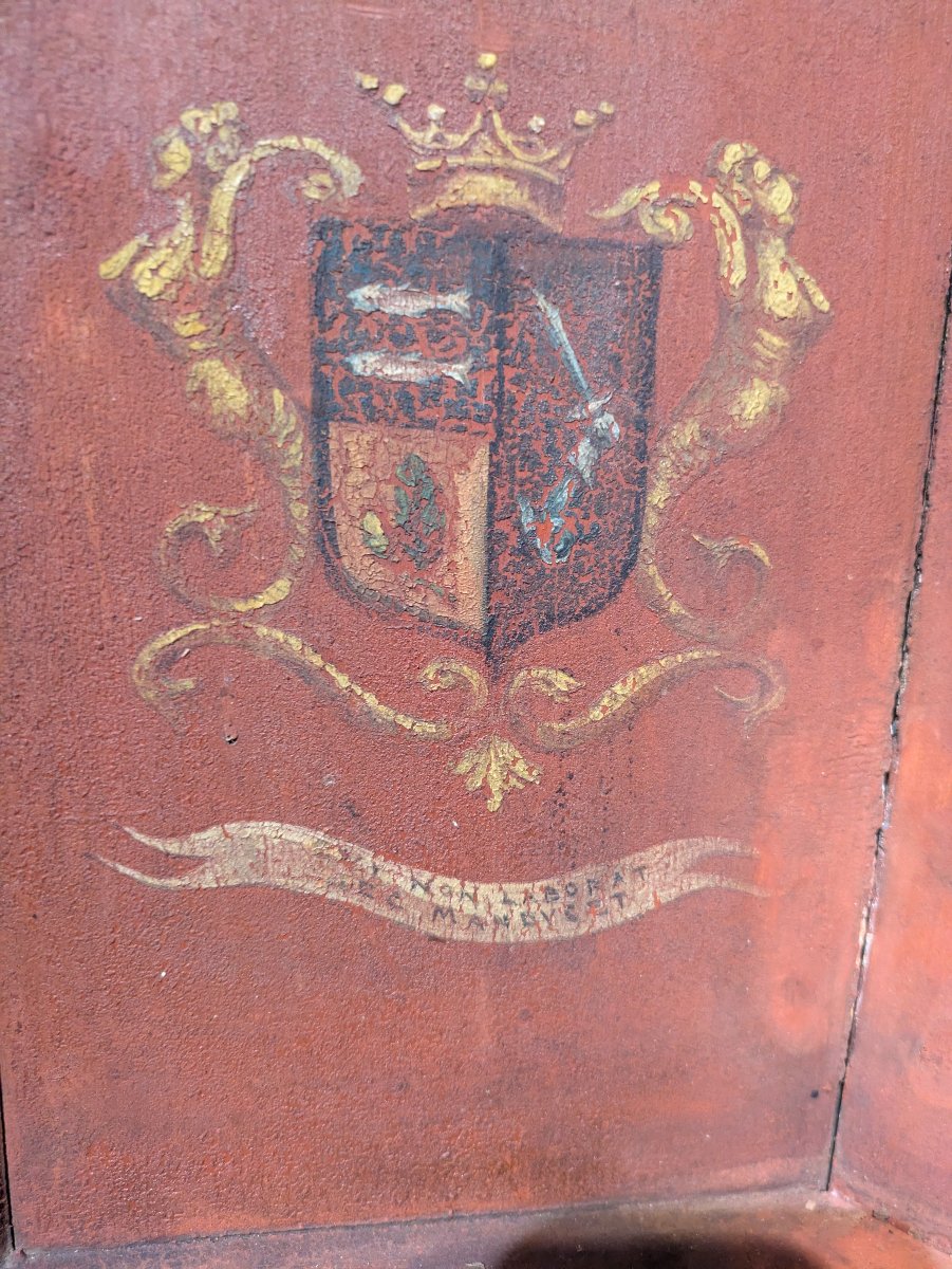 Dutch Children's Sled With Coat Of Arms - 17th/18th Century-photo-3