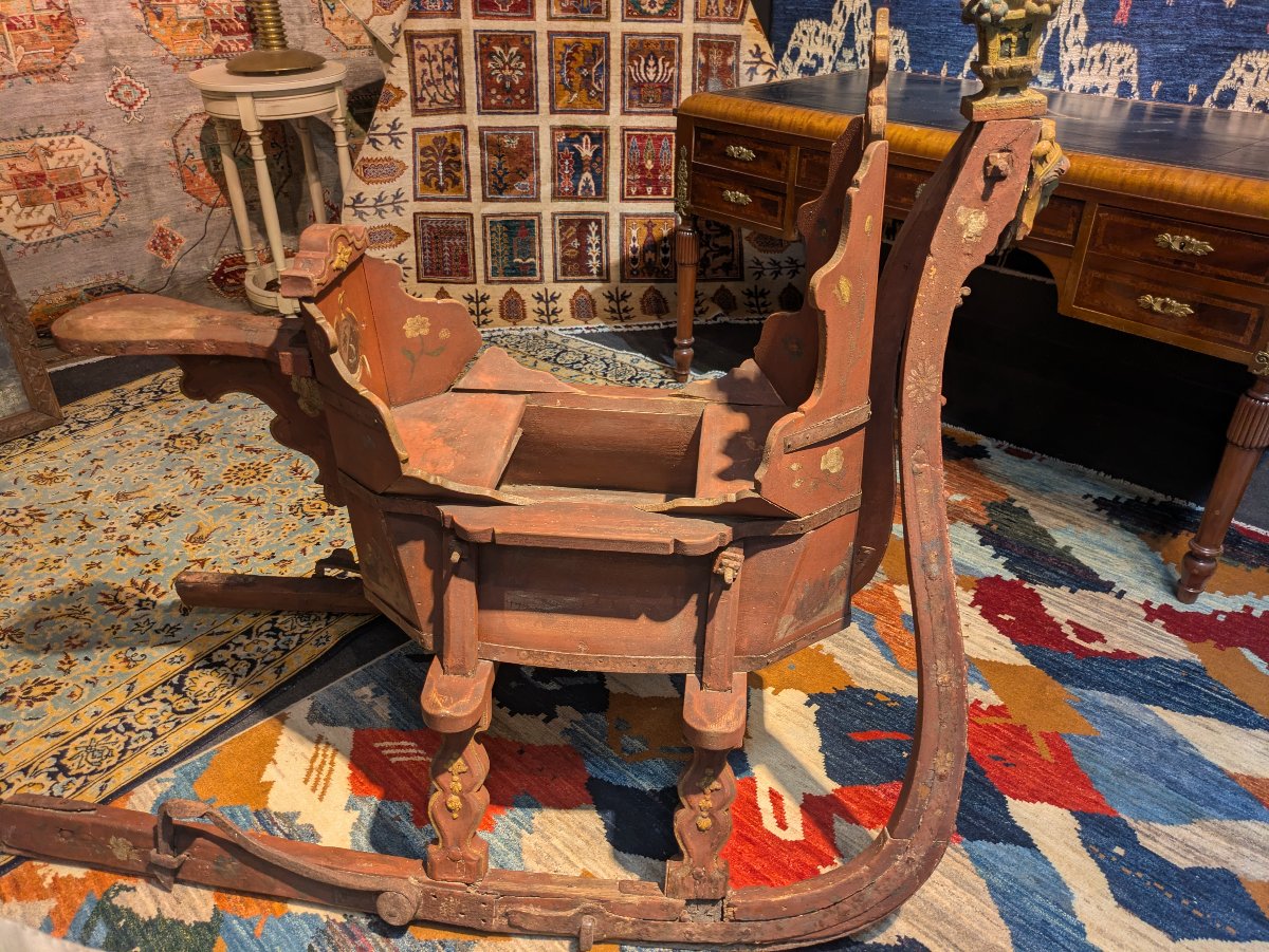 Dutch Children's Sled With Coat Of Arms - 17th/18th Century-photo-7