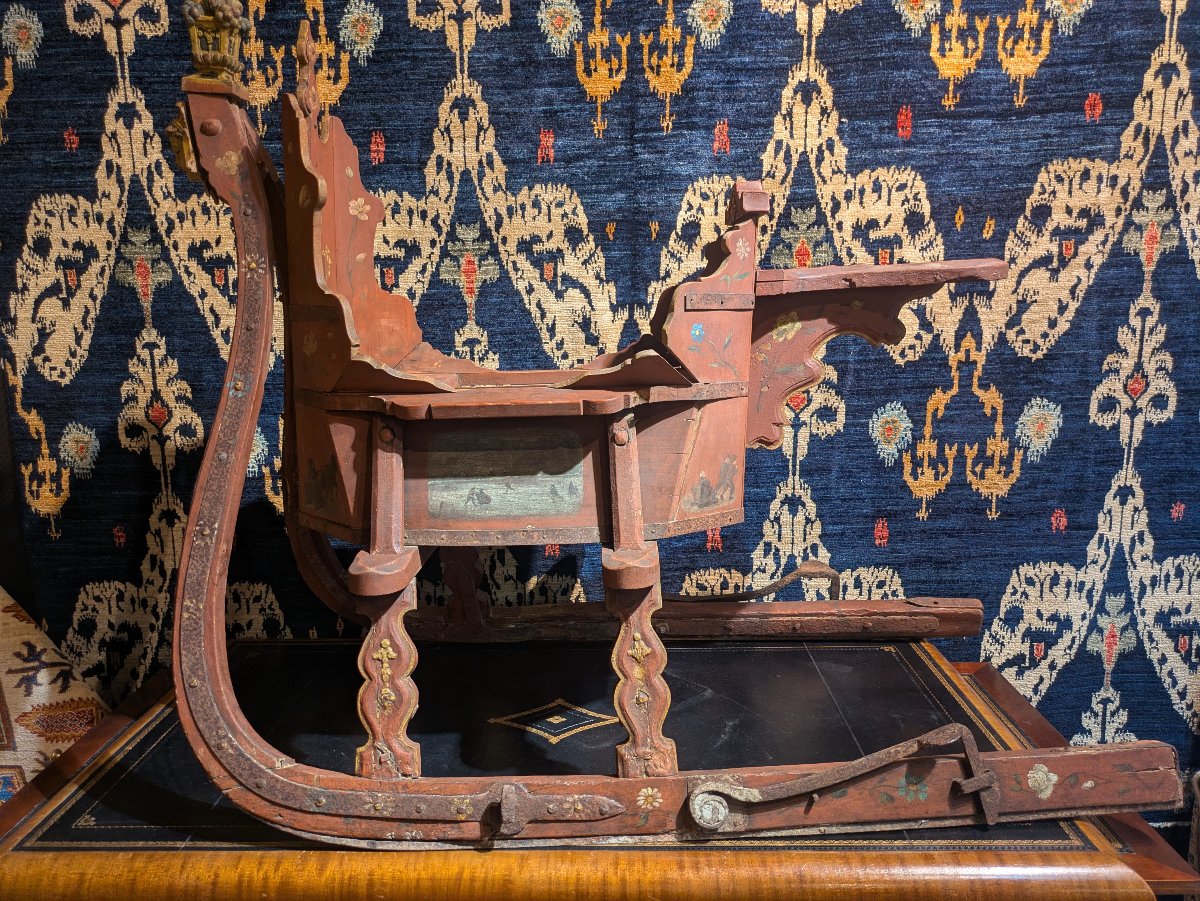 Dutch Children's Sled With Coat Of Arms - 17th/18th Century