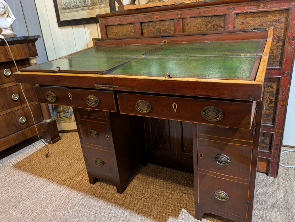 English George III Mahogany Writing Desk - 19th Century