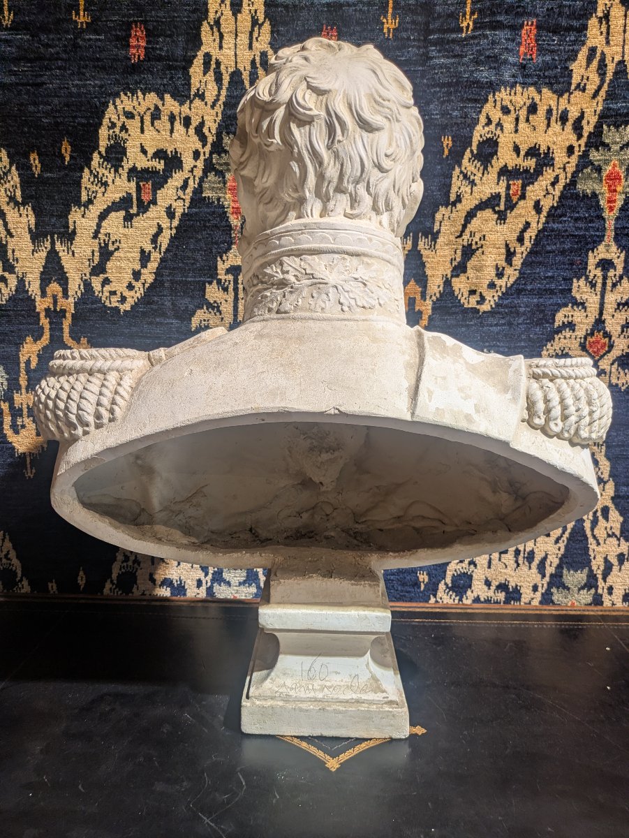 Plaster Bust Of Louis-philippe I, Signed And Dated - 19th Century-photo-3