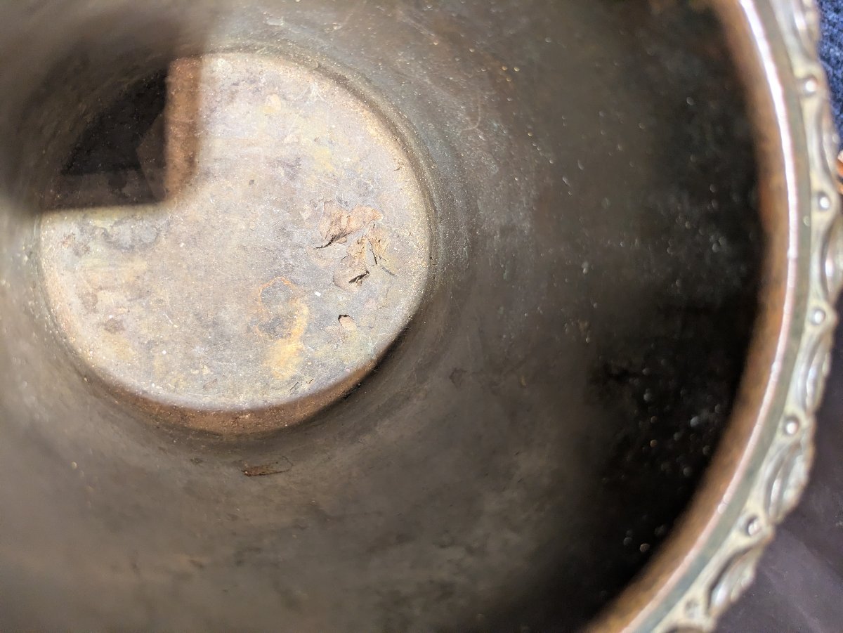 Patinated Bronze Bowl Decorated With Tritons And Putti, Cast By Georgeon — 19th Century-photo-2
