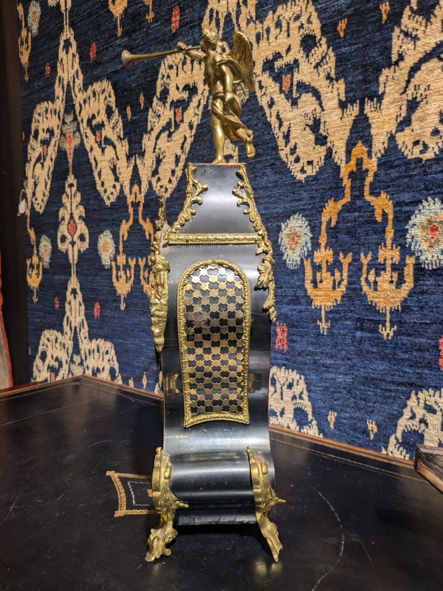 Boulle Marquetry Sign, Tortoiseshell, And Brass, Gilded Bronze — Napoleon III Period-photo-2