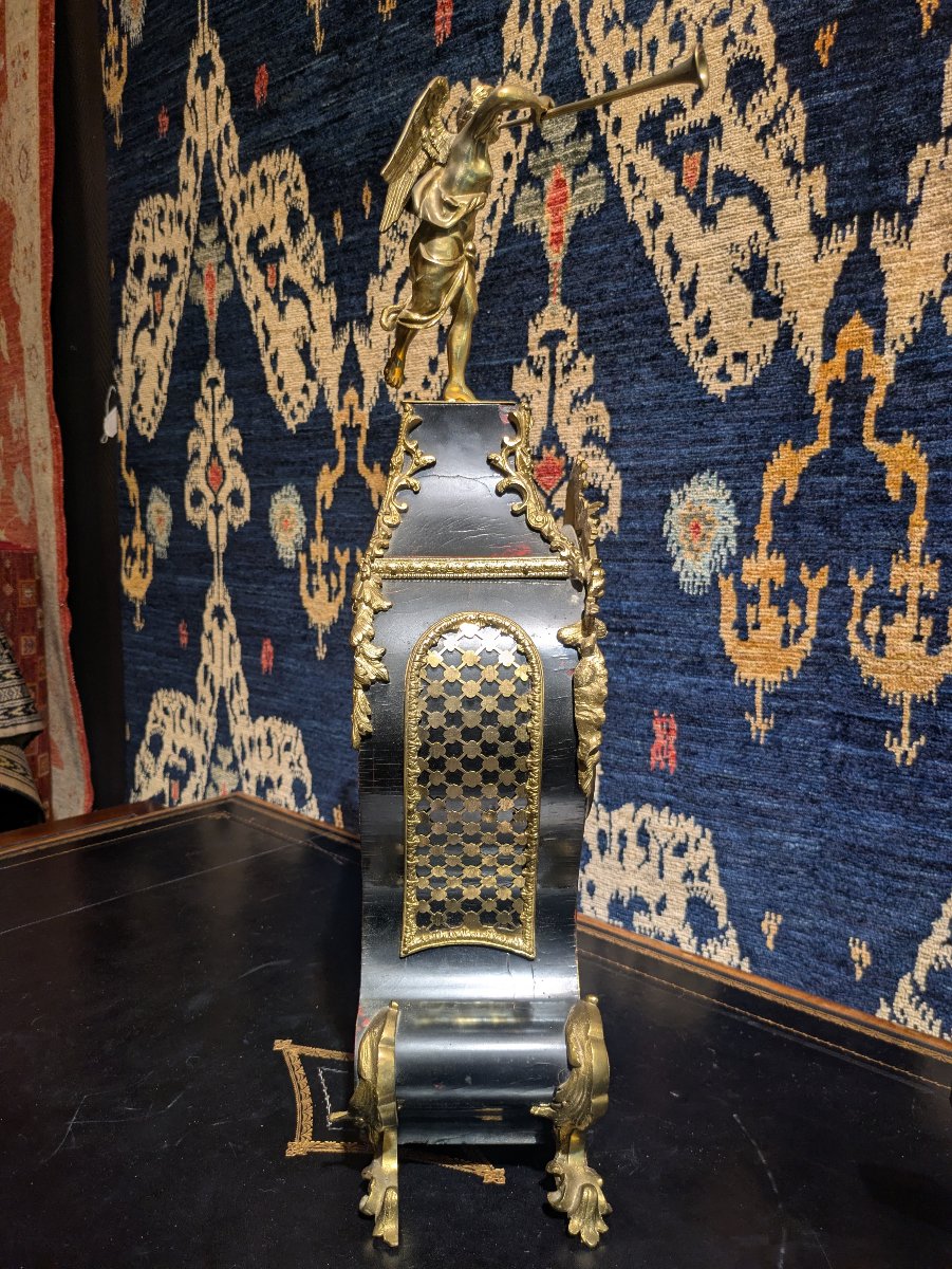 Boulle Marquetry Sign, Tortoiseshell, And Brass, Gilded Bronze — Napoleon III Period-photo-1