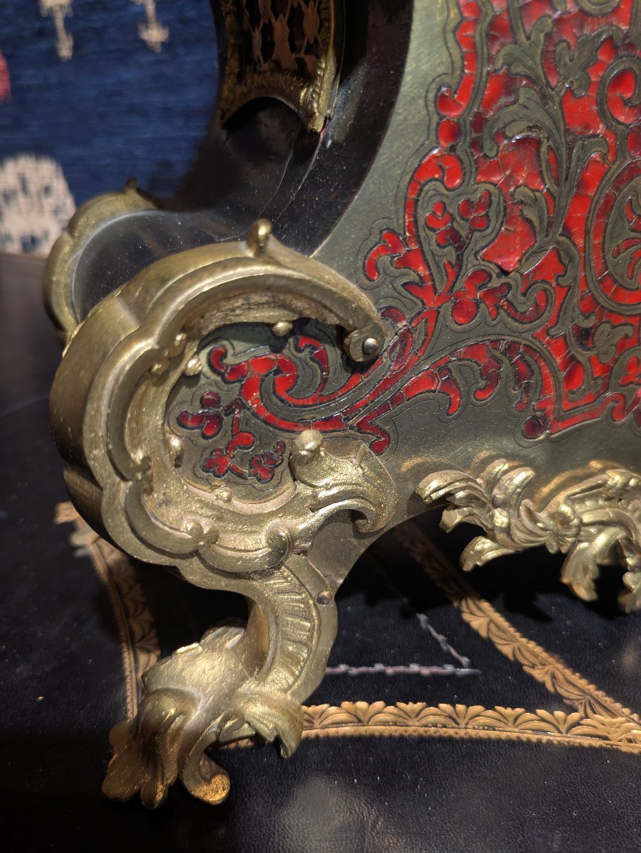 Boulle Marquetry Sign, Tortoiseshell, And Brass, Gilded Bronze — Napoleon III Period-photo-5