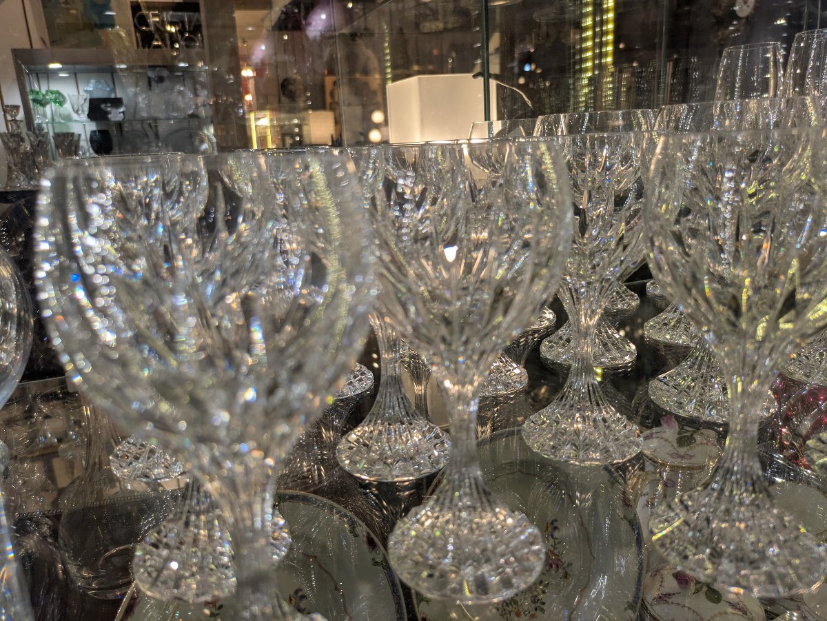 Service de verres en cristal Baccarat, modèle Massena - 36 pièces et carafe - Complet-photo-2