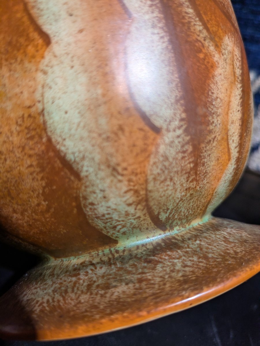 Pair Of Stoneware Vases, Decorated With Stylized Tulips—charles Catteau For Kéramis -photo-1