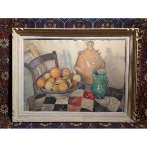 Nature morte à l'Aquarelle par Maxime Mont-Reynaud  milieu XXème