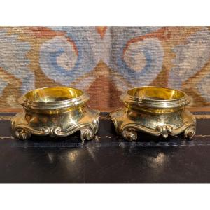 Paire de Salerons en Vermeil – Poinçon Minerve et Orfèvre DAM – XIXᵉ Siècle