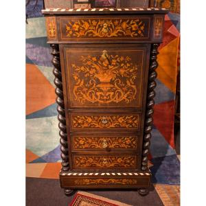 Italian Marquetry Secretary - Late 19th Century