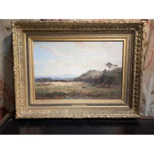 Huile sur toile, Paysage par Louis-Augustin Auguin — XIXe siècle