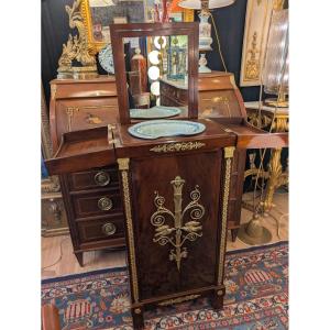 Mahogany And Gilded Bronze Barber's Chair—empire Period, 19th Century