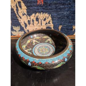 Cloisonné Cup With A Black Background, Decorated With Flowers And Foliage, Late 19th Century—china