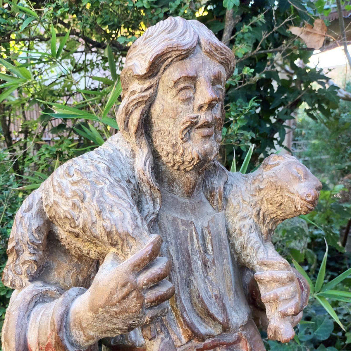 Statue en chêne  anciennement  peinte   Epoque  17ème -photo-2