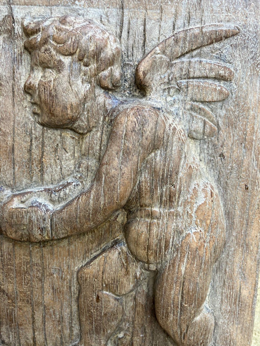Allegorical Panel  Decorated With Loves Period 16th Century-photo-3