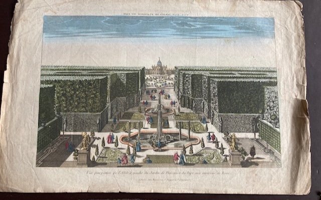 Vue d'optique de l'allée à gauche du Jardin de plaisance du Pape (# Rome Italie)