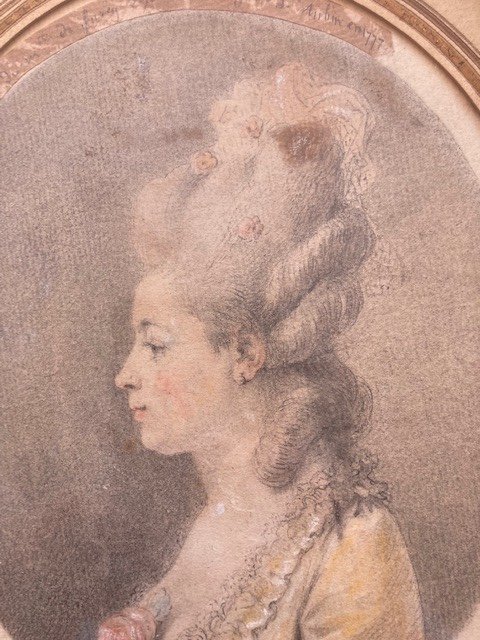 Augustin de Saint Aubin (1736-1807), Portrait de Mademoiselle de Furcy-photo-2