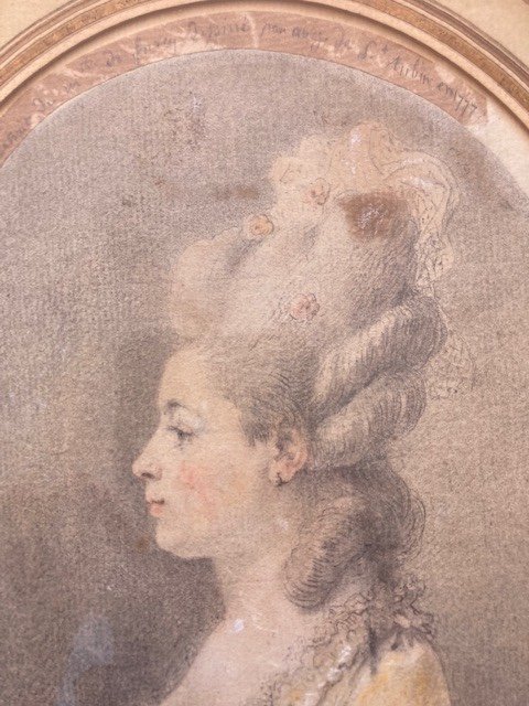 Augustin de Saint Aubin (1736-1807), Portrait de Mademoiselle de Furcy-photo-1