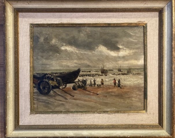 Henri Arden (1858 - 1917), Tempête sur la plage
