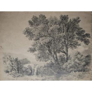 Jean-Baptiste Van Moer, Paysage romantique (# arbre romantisme belge)