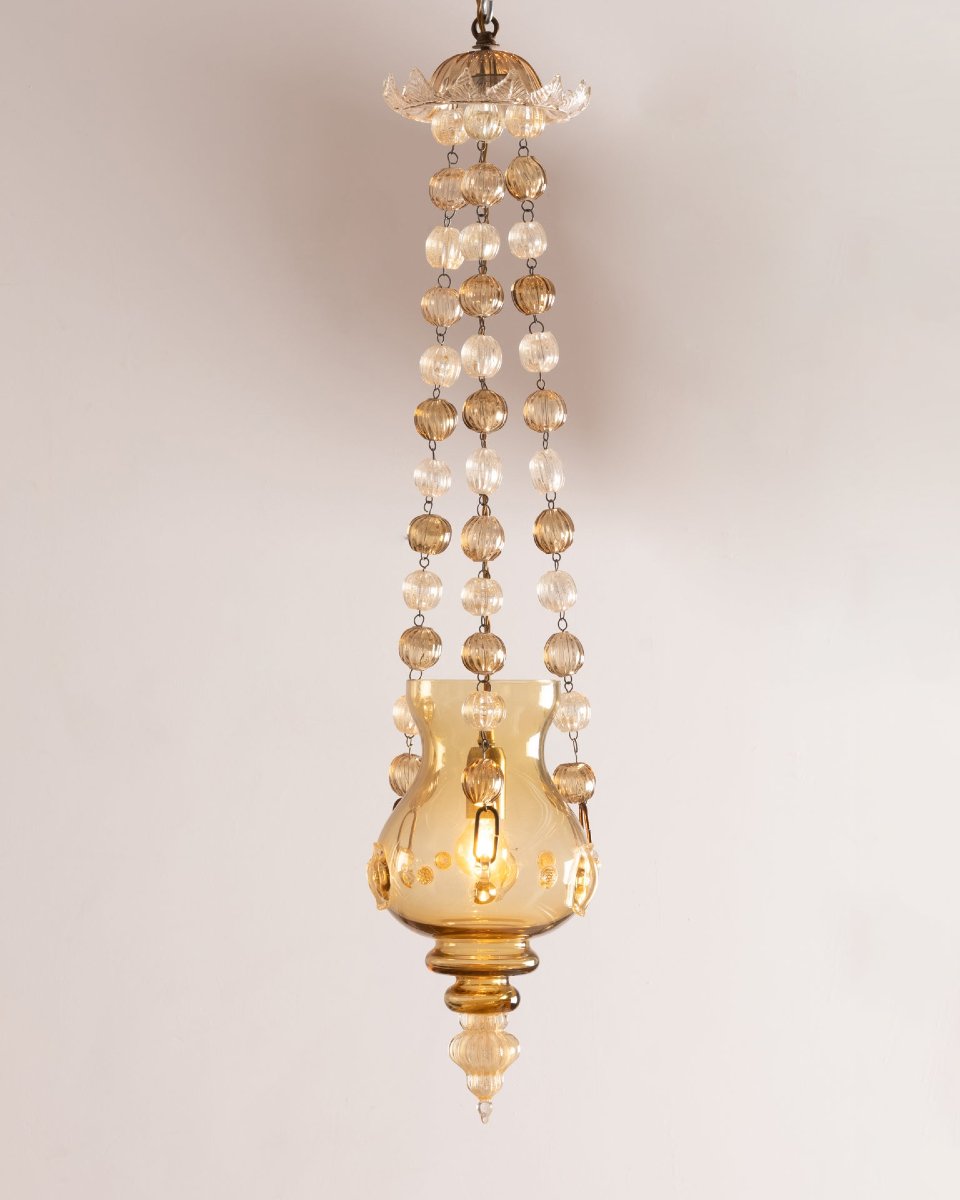 Murano - Lanterne à paillettes d'or, circa 1960