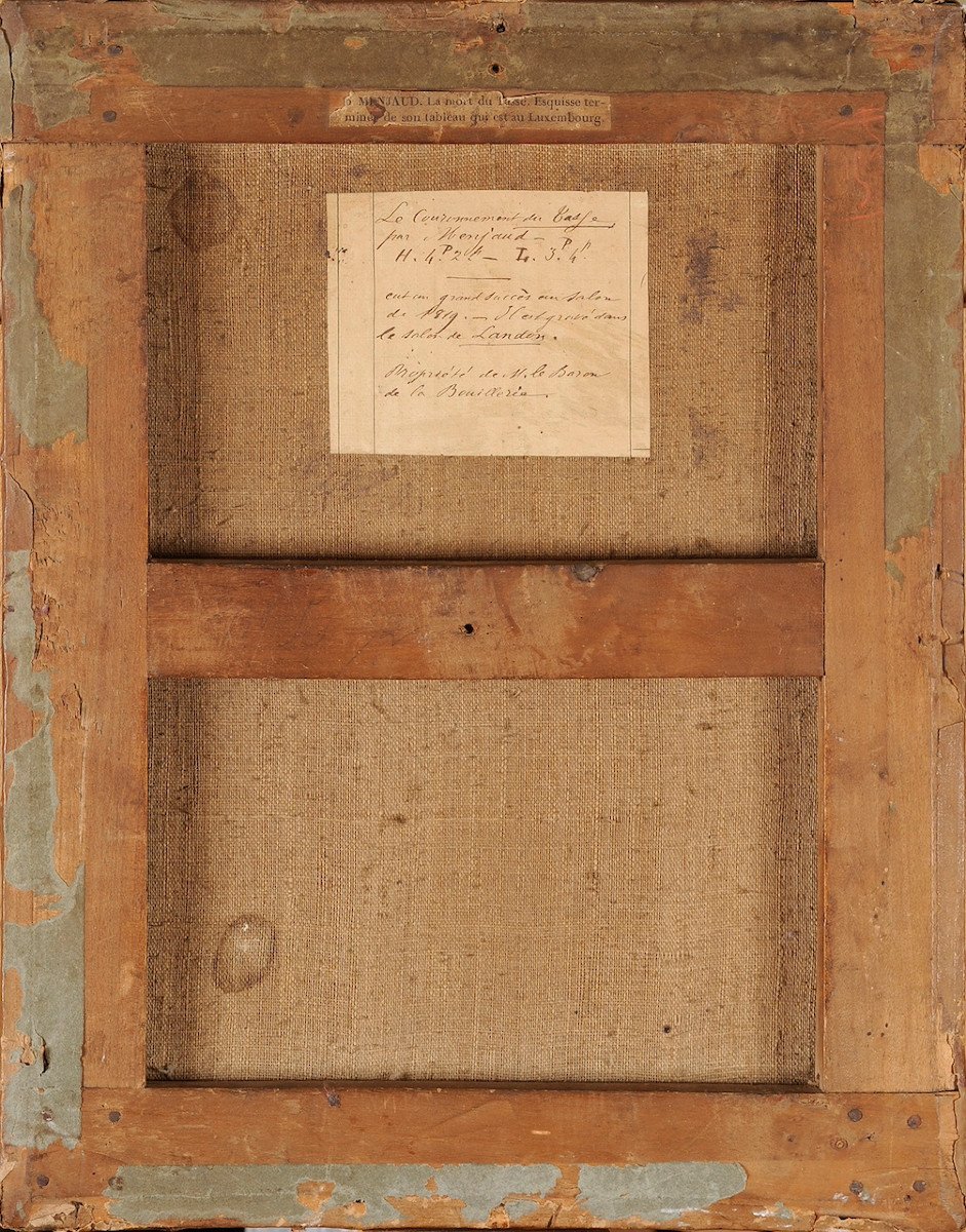 Alexandre Menjaud (1768–1832) - Étude pour "Le Tasse couronné" -  Huile sur papier-photo-4