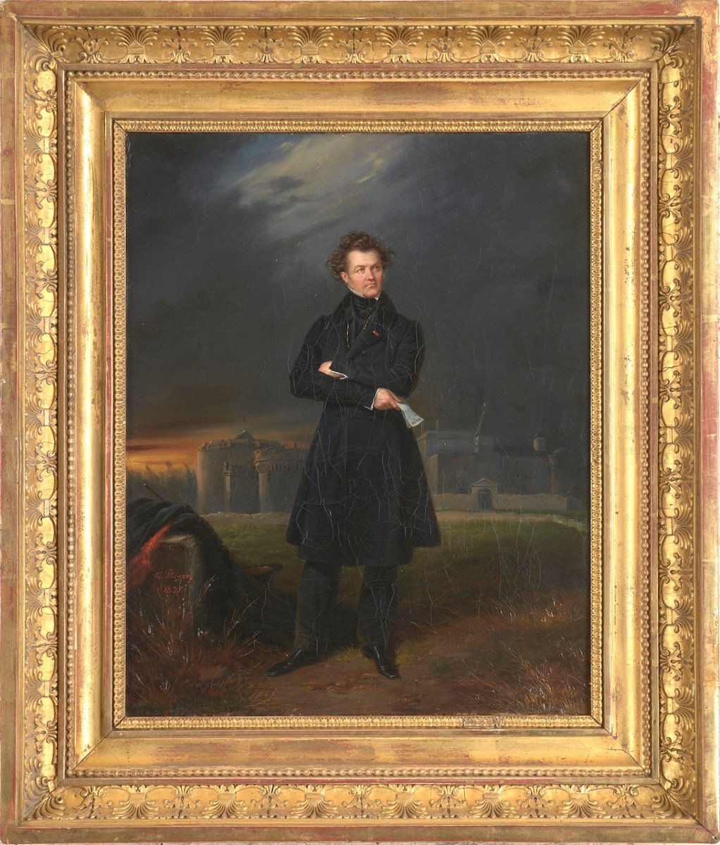 Édouard Pingret (1785–1869)  - Portrait présumé d’Athanase Peltier devant le fort de Ham -huile