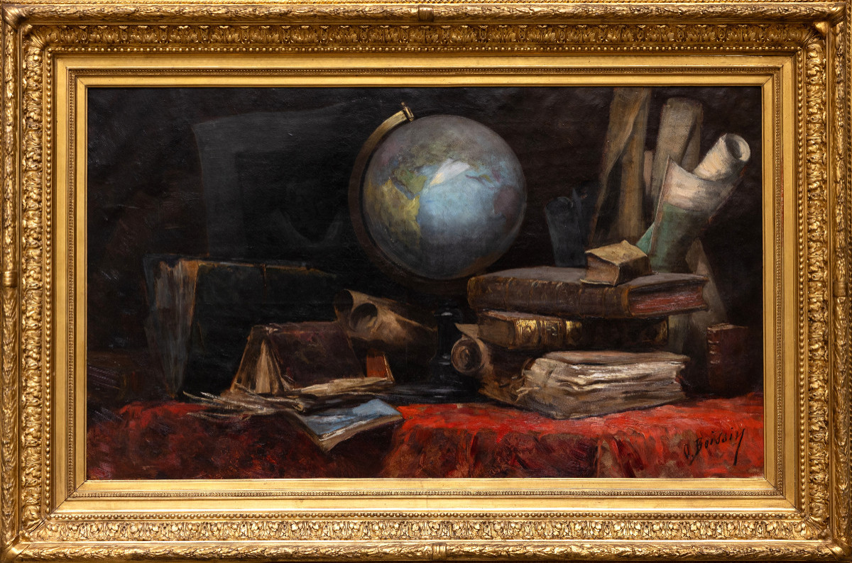 Octave Boissin (1839-1891) - Allegory Of Geography - Oil