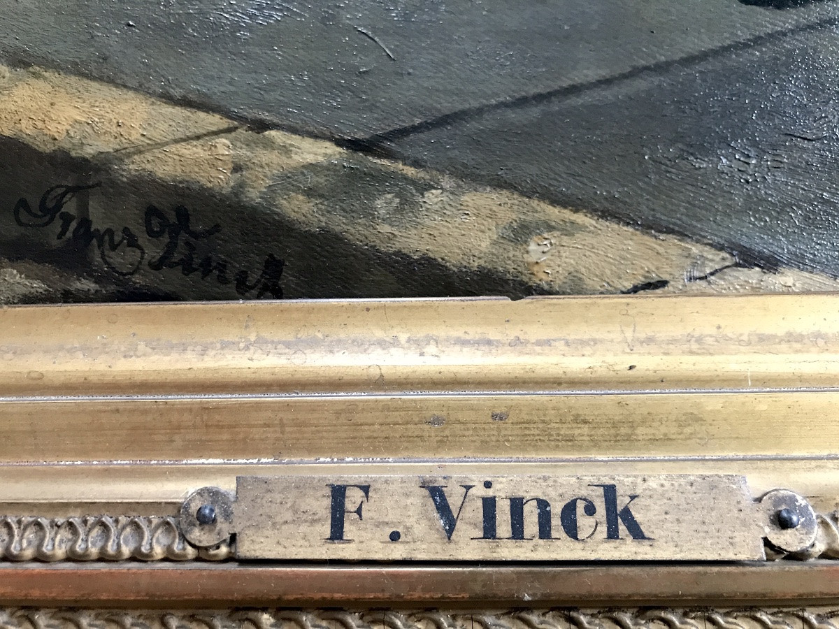 Franz Vinck (1827–1903) - Les deux amants - Huile-photo-3