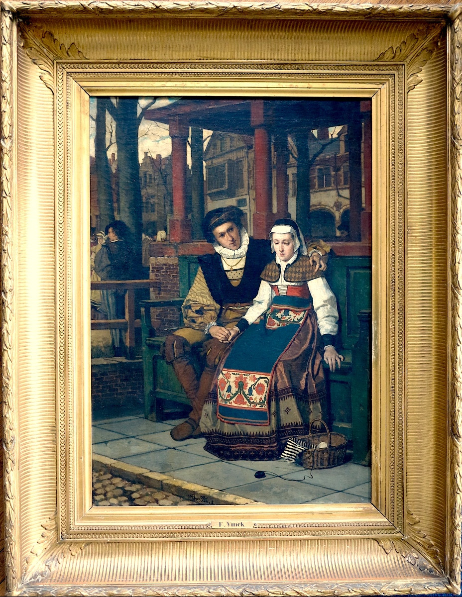 Franz Vinck (1827–1903) - Les deux amants - Huile