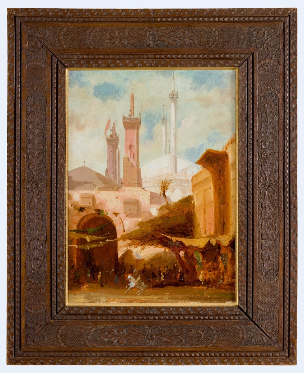 Adrien DAUZATS (Bordeaux, 1804 – Paris, 1868) - Mosquée au Caire - Huile