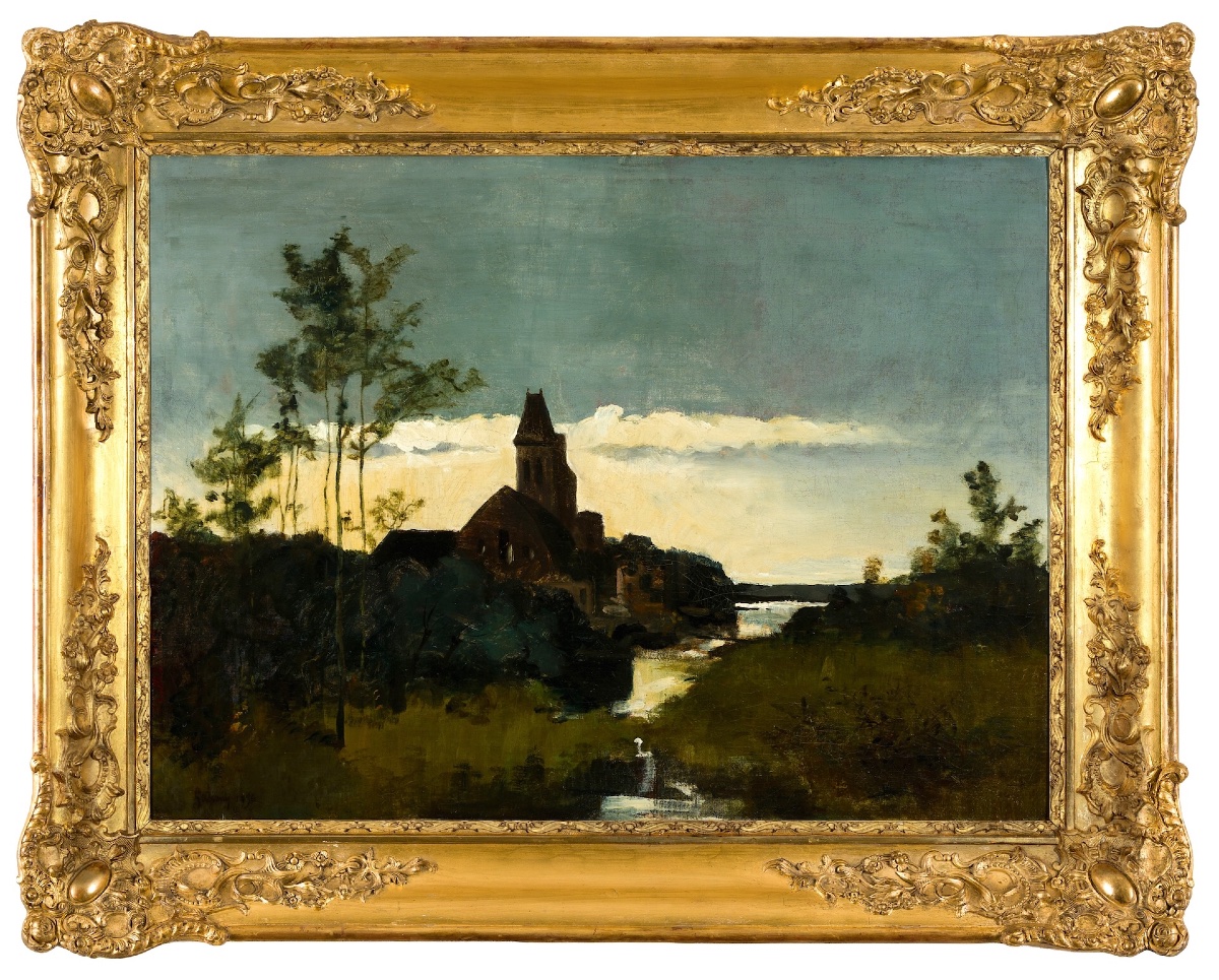 Eugène Galien-laloue (1854–1941) - Church At Dusk - Oil On Canvas